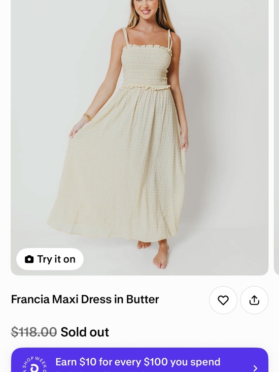 Worth Collective Dresses & Skirts - Smocked Strap Maxi Dress in Buttercream